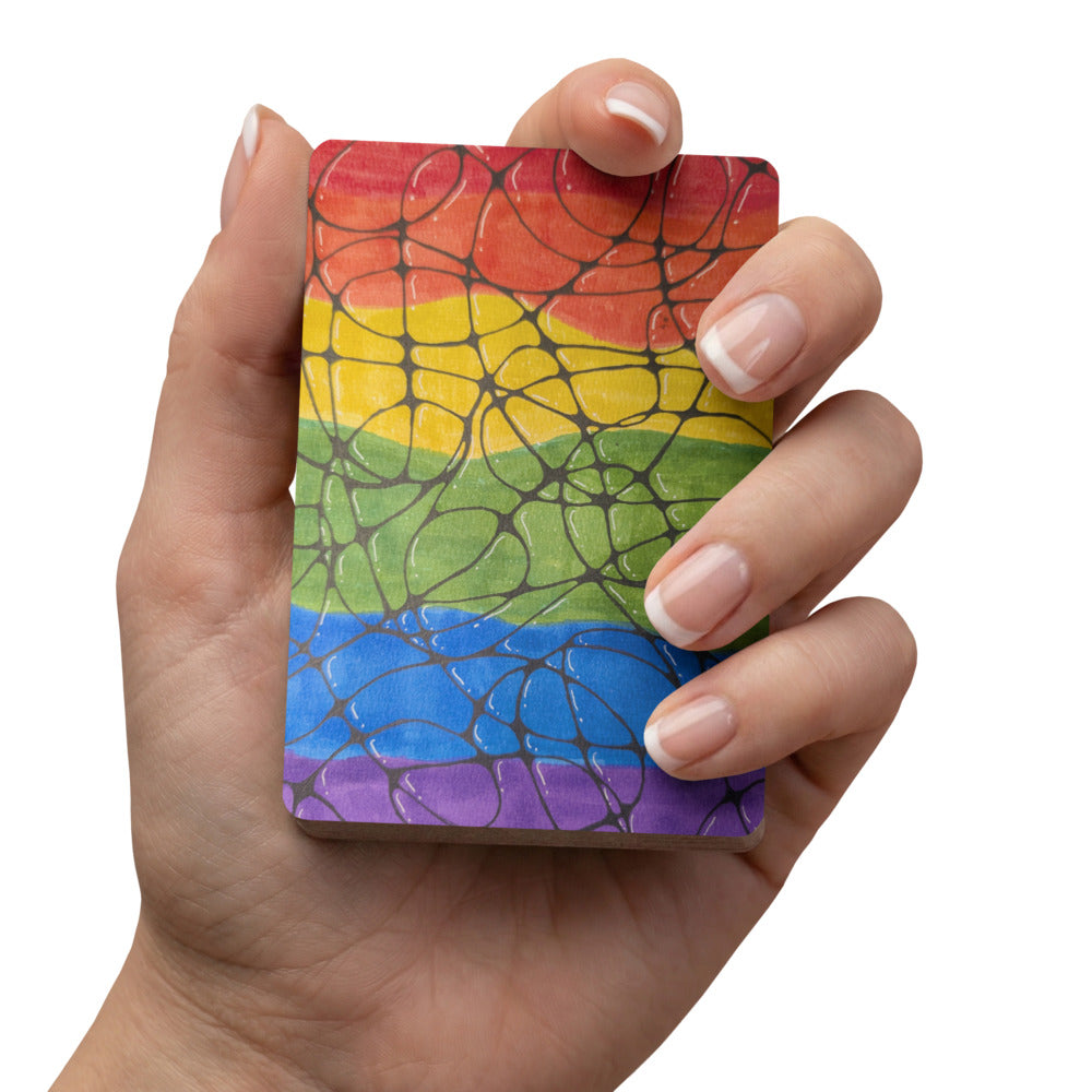 Pride Web Poker Playing Cards – Rainbow Abstract Doodle Art Deck | Unique LGBTQ+ Gift for Card Players