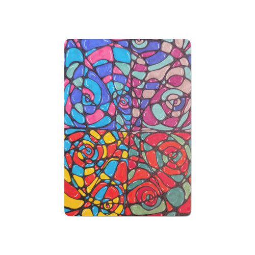 Four Vortices Poker Playing Cards – Bold Abstract Doodle Art Deck | Unique Gift for Card Players