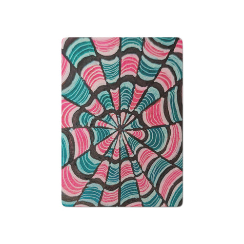 Cotton Candy Vortex Poker Playing Cards – Pink Teal Spiral Doodle Art Deck | Unique Gift for Card Players