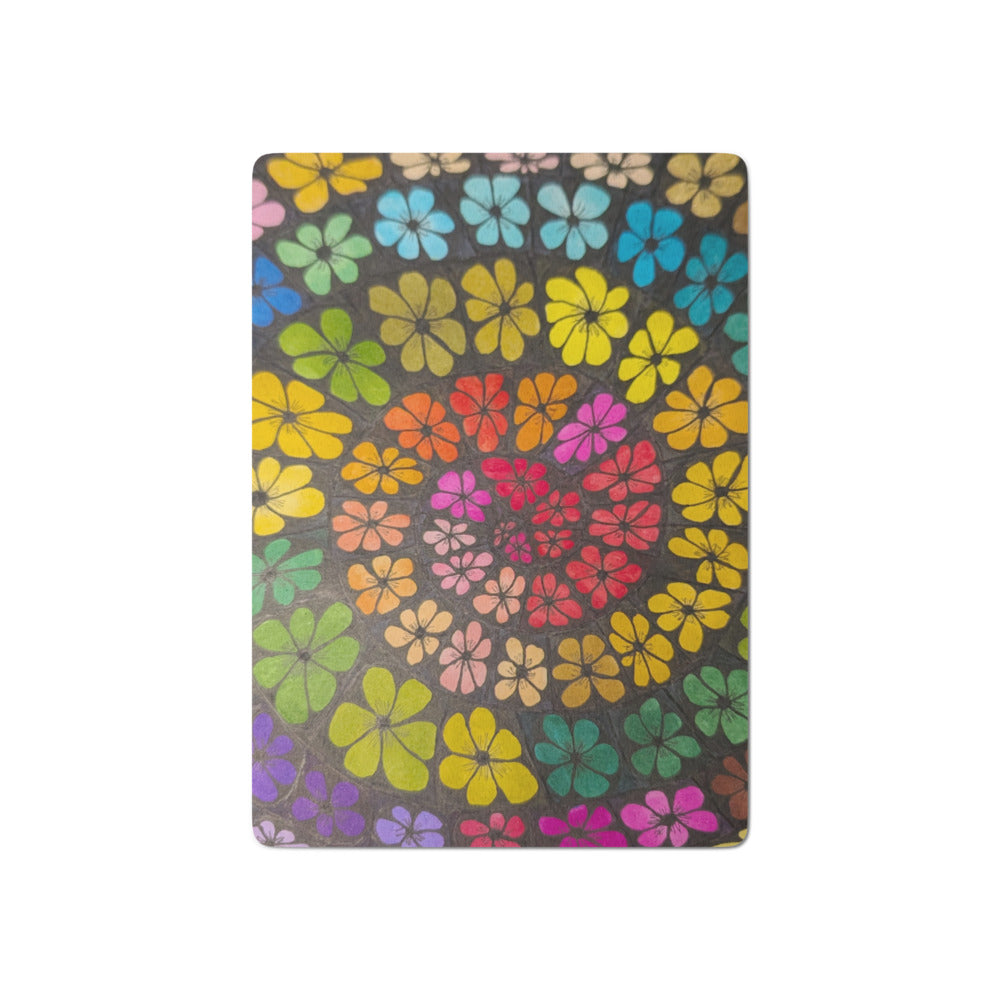 Bloom Vortex Poker Playing Cards – Floral Spiral Doodle Art Deck | Unique Gift for Card Players